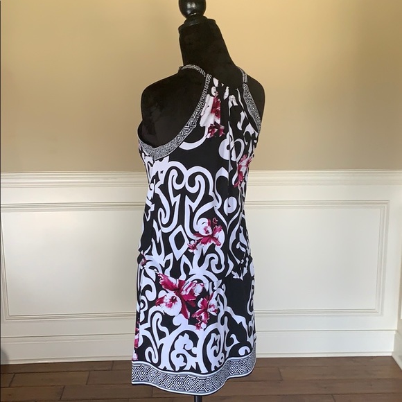 WHBM Tie Around Neck Patterned Dress EUC - Picture 6 of 8